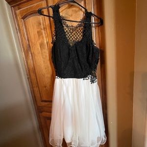 Cocktail dress. Size 13 (fitted) black and white.